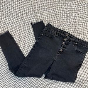 Abercrombie & Fitch high rise super skinny ankle dark wash jeans size 28/6 short